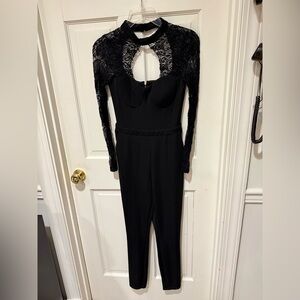 Material Girl Elegant Black Lace Jumpsuit